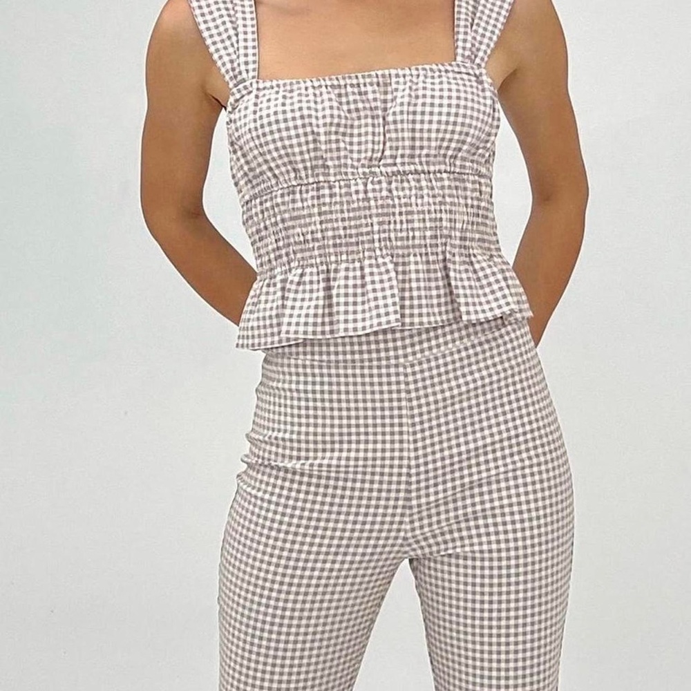 WeWoreWhat Gingham Pants and Top Set